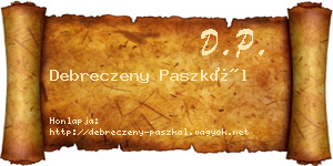 Debreczeny Paszkál névjegykártya
