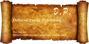 Debreczeny Paszkál névjegykártya