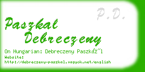 paszkal debreczeny business card